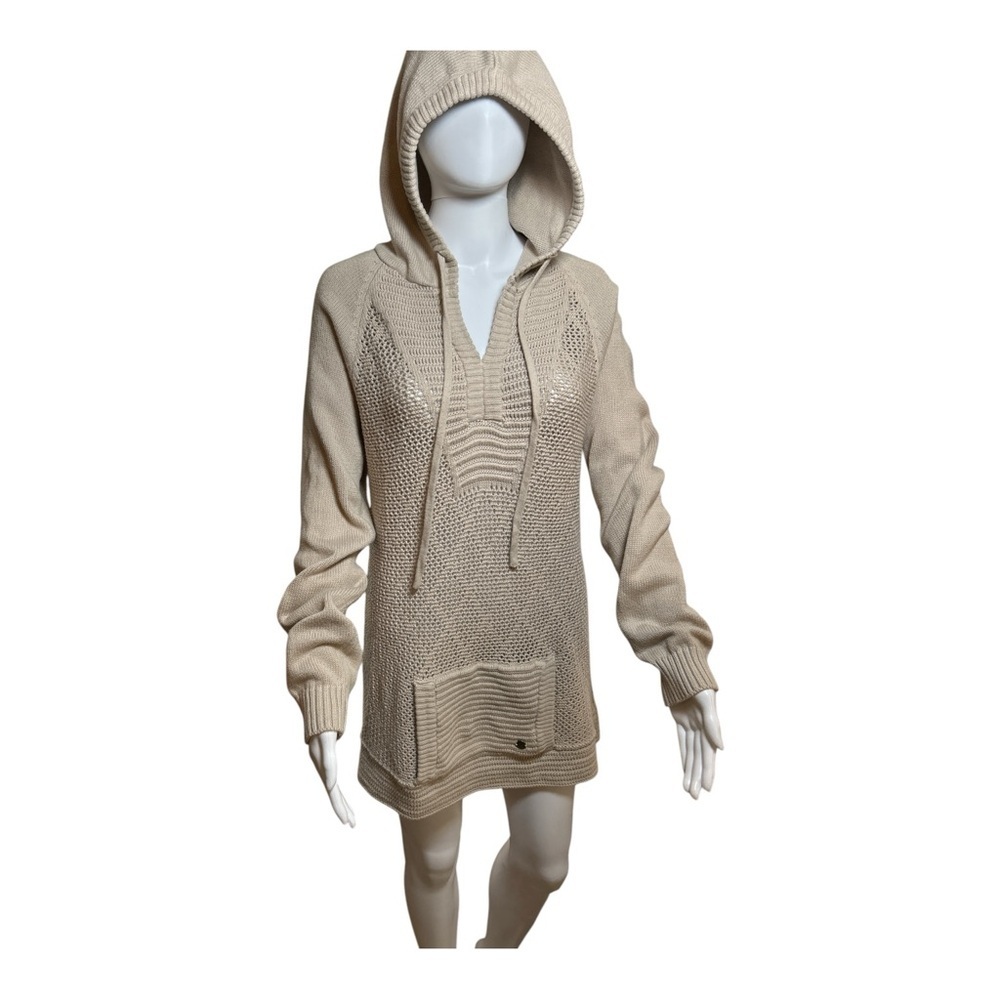 Prana Cream Knit Hoodie Sweatshirt